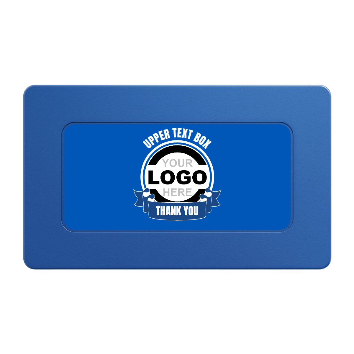 Lower Banner Rectangular Poker Chip Plaques - Blue - Front
