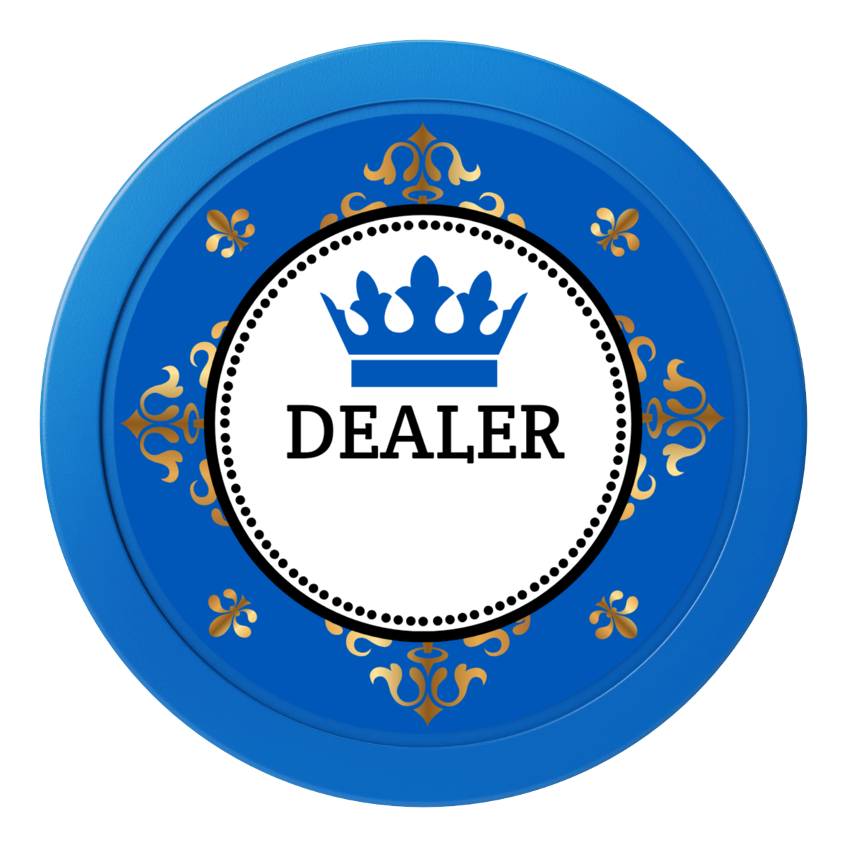 Monaco #001 2" Composite Dealer Button - Blue - Front