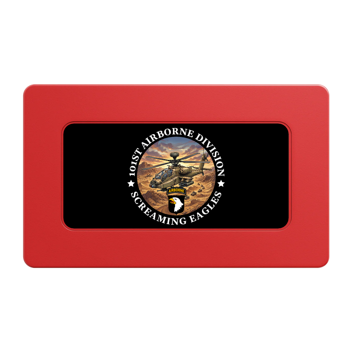 Army Airborne Rectangular Poker Chip Plaques - Red - Front