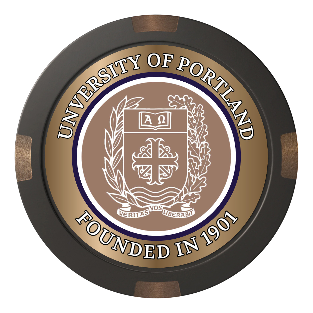 Air Force ROTC Det 695 Composite & Metal Hybrid Poker Chips - Black - Back