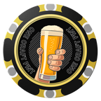 Drink On Us Clay Poker Chips - Black / Monte Carlo / 40mm - Front