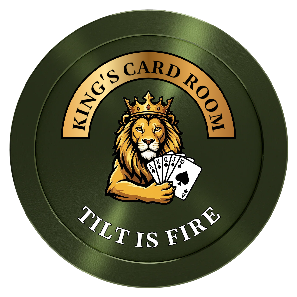 King's Card Room Aluminum Poker Card Guards - Green - Front