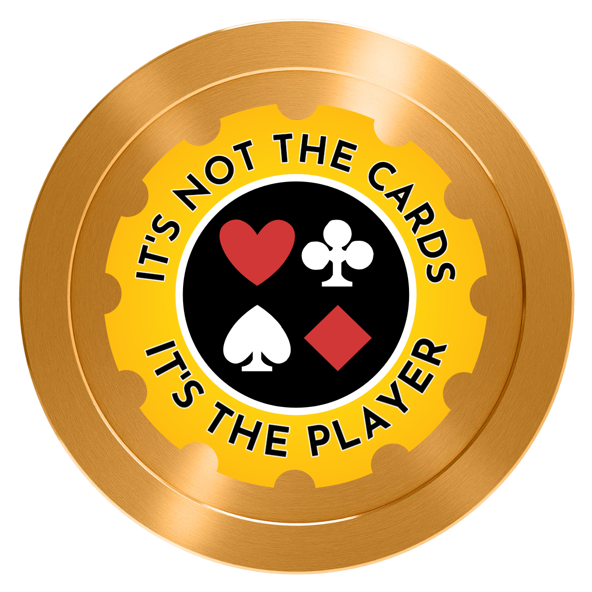 Your Four Suits Aluminum Poker Card Guards - Gold - Front