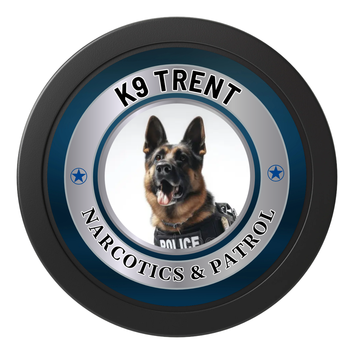 K-9 Trent 2" Oversized Poker Chips - Black - Front