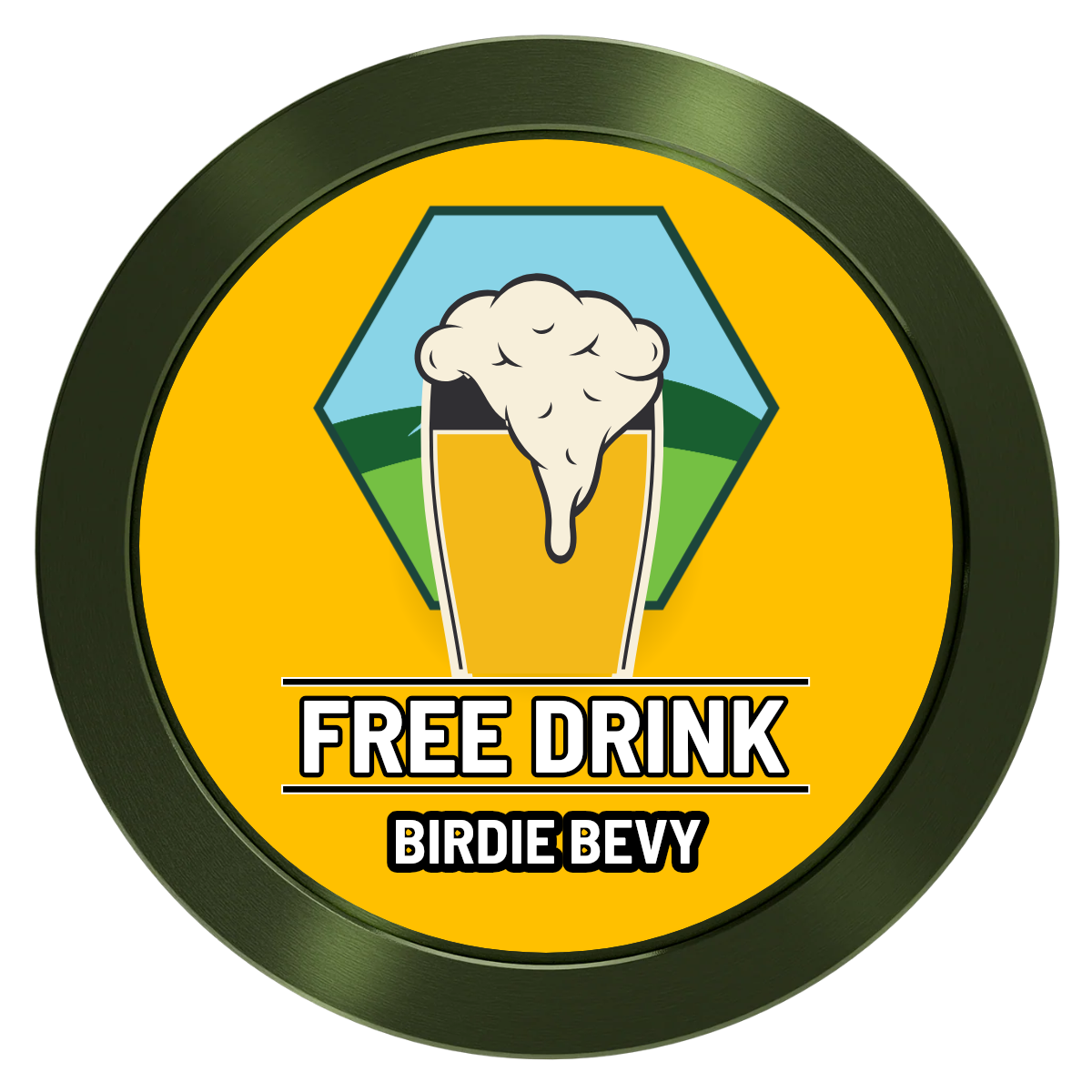 Birdy Bevy Aluminum Poker Chips - Green - Back