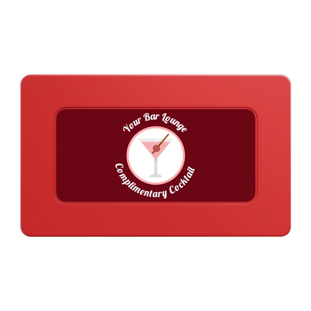 Fancy Drink Rectangular Poker Chip Plaques - Red - Front