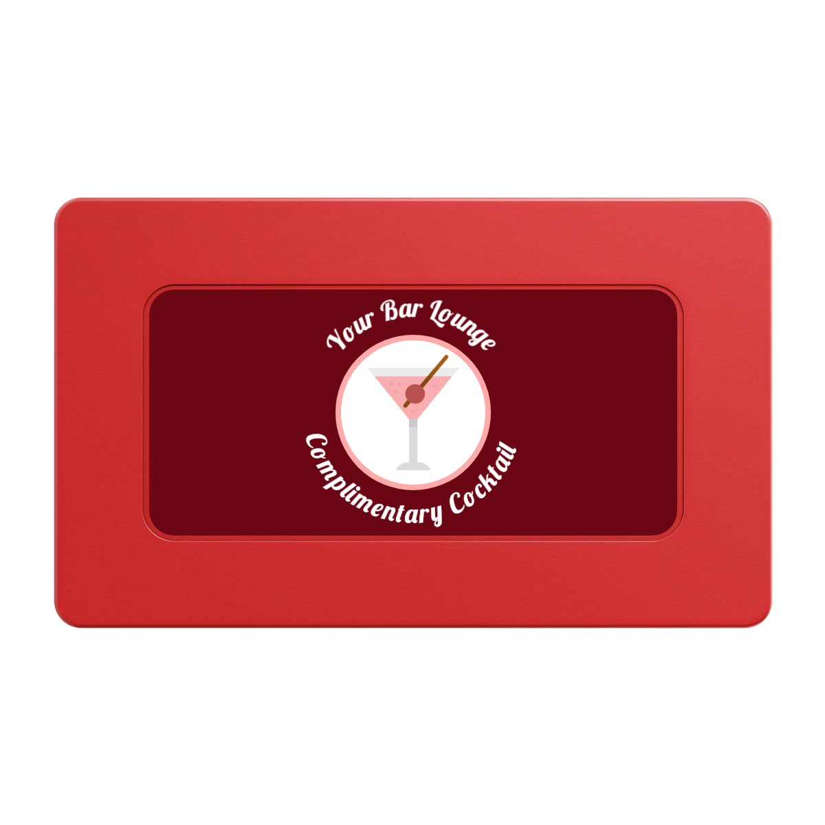 Fancy Drink Rectangular Poker Chip Plaques - Red - Front
