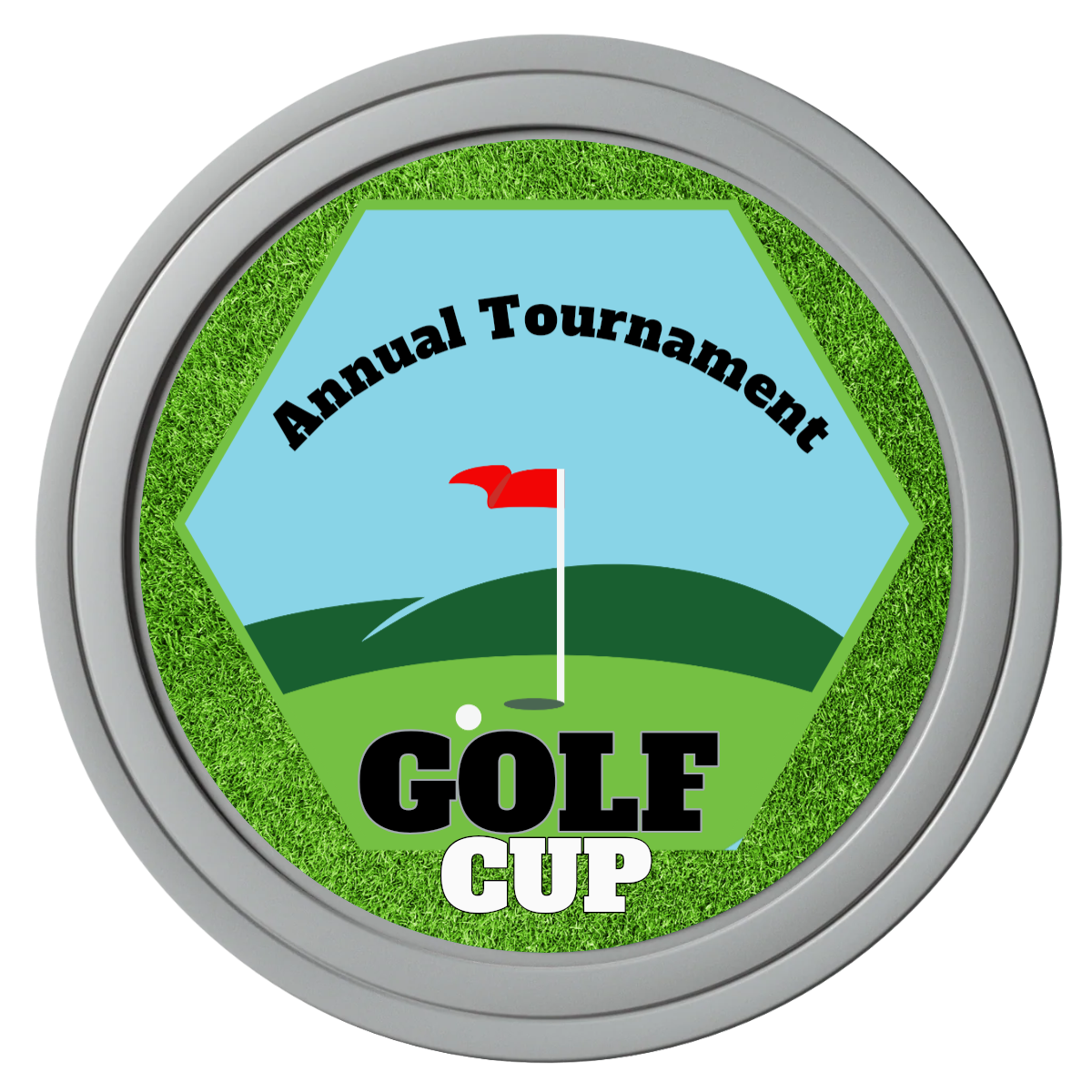 Golf Cup Composite Poker Chips - Gray / Solid - Front