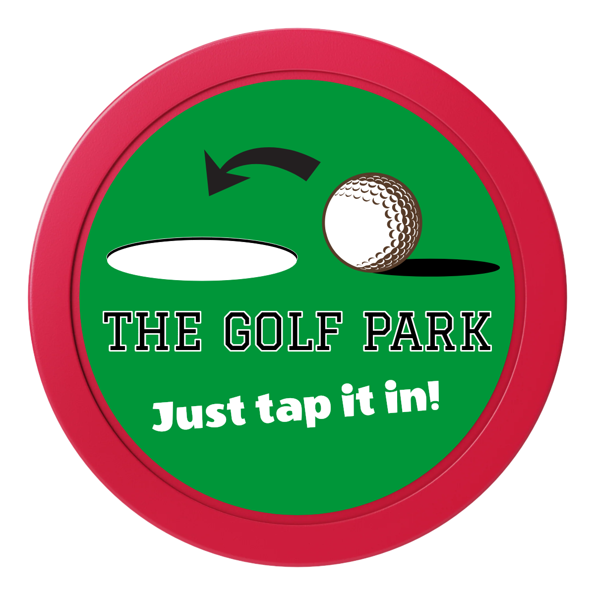 Golf Slogan 2" Oversized Poker Chips - Red - Front