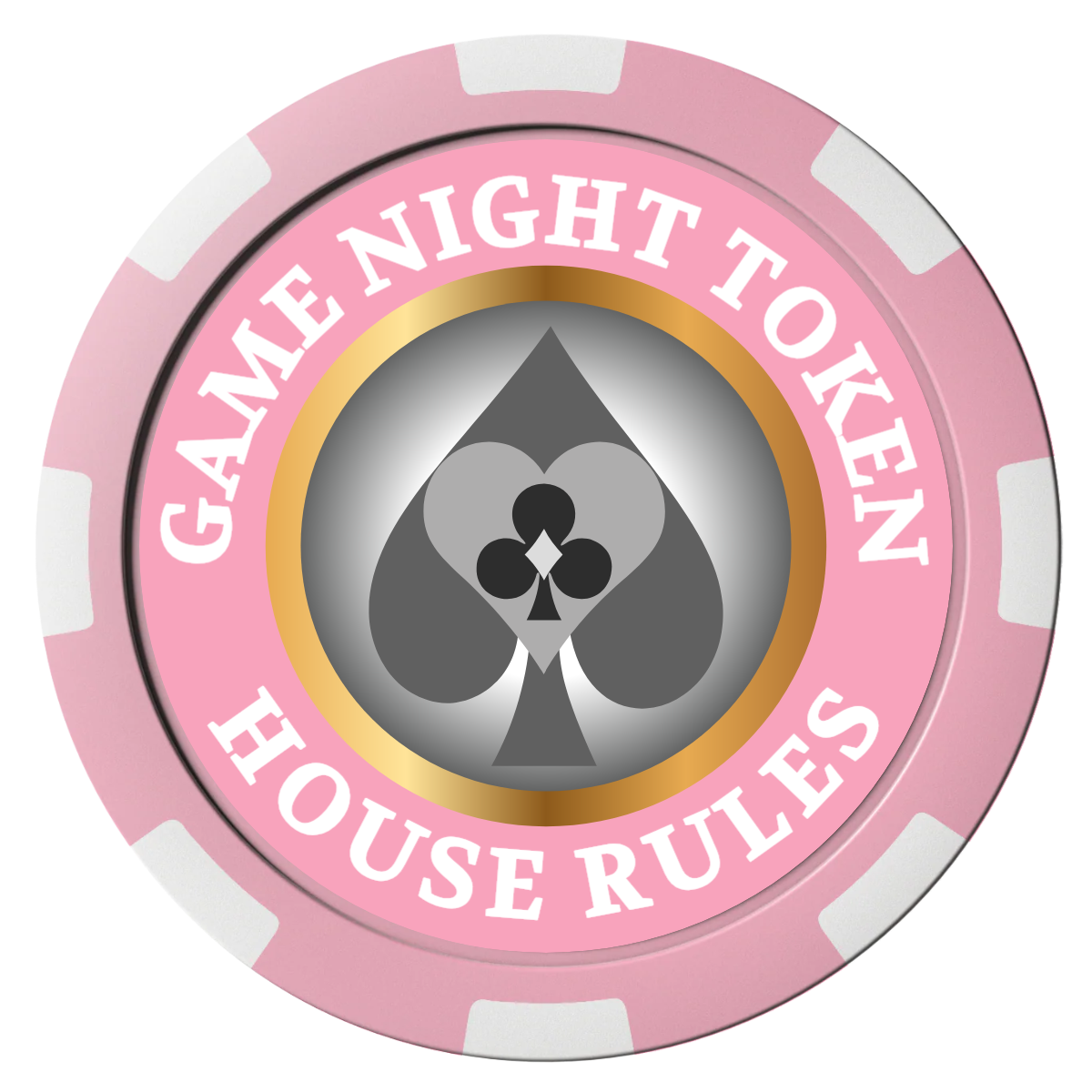 Stacked Suits Composite Poker Chips - Pink / 8 Spot - Front