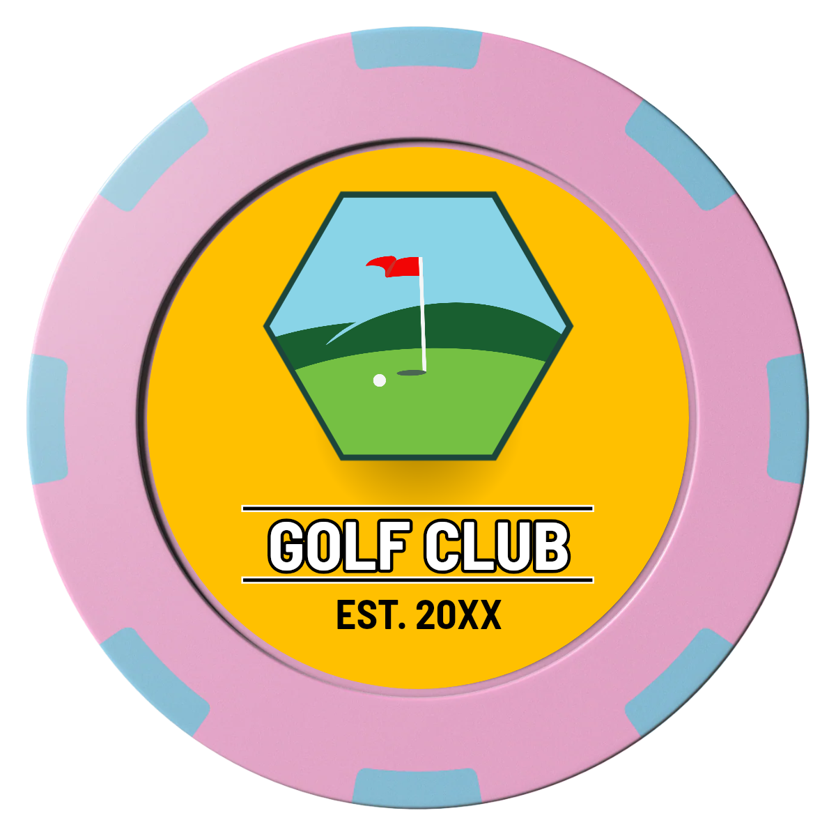 Birdy Bevy Clay Poker Chips - Pink / 8 Spot (2 Tone) / 40mm - Front