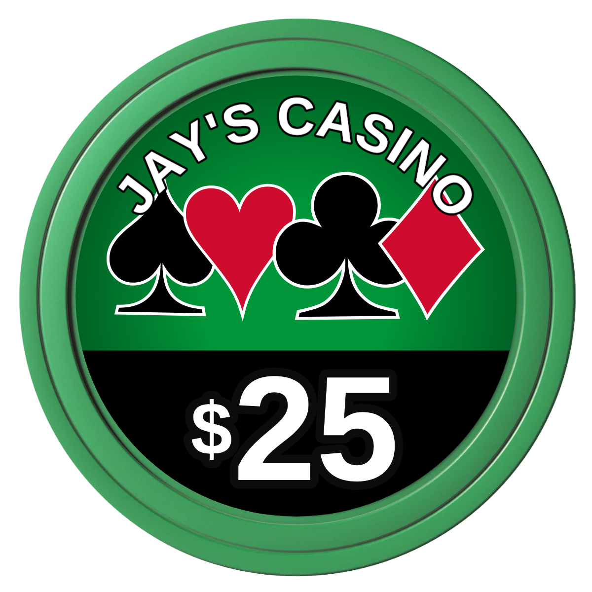 Jay's Casino Composite Poker Chips - Green / Solid - Front