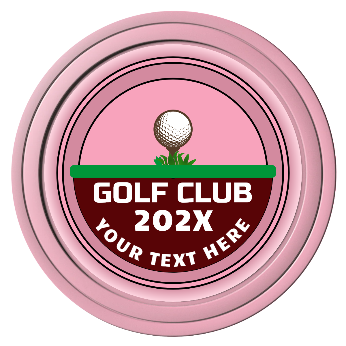 Teed Up Composite Poker Chips - Pink / Solid - Front