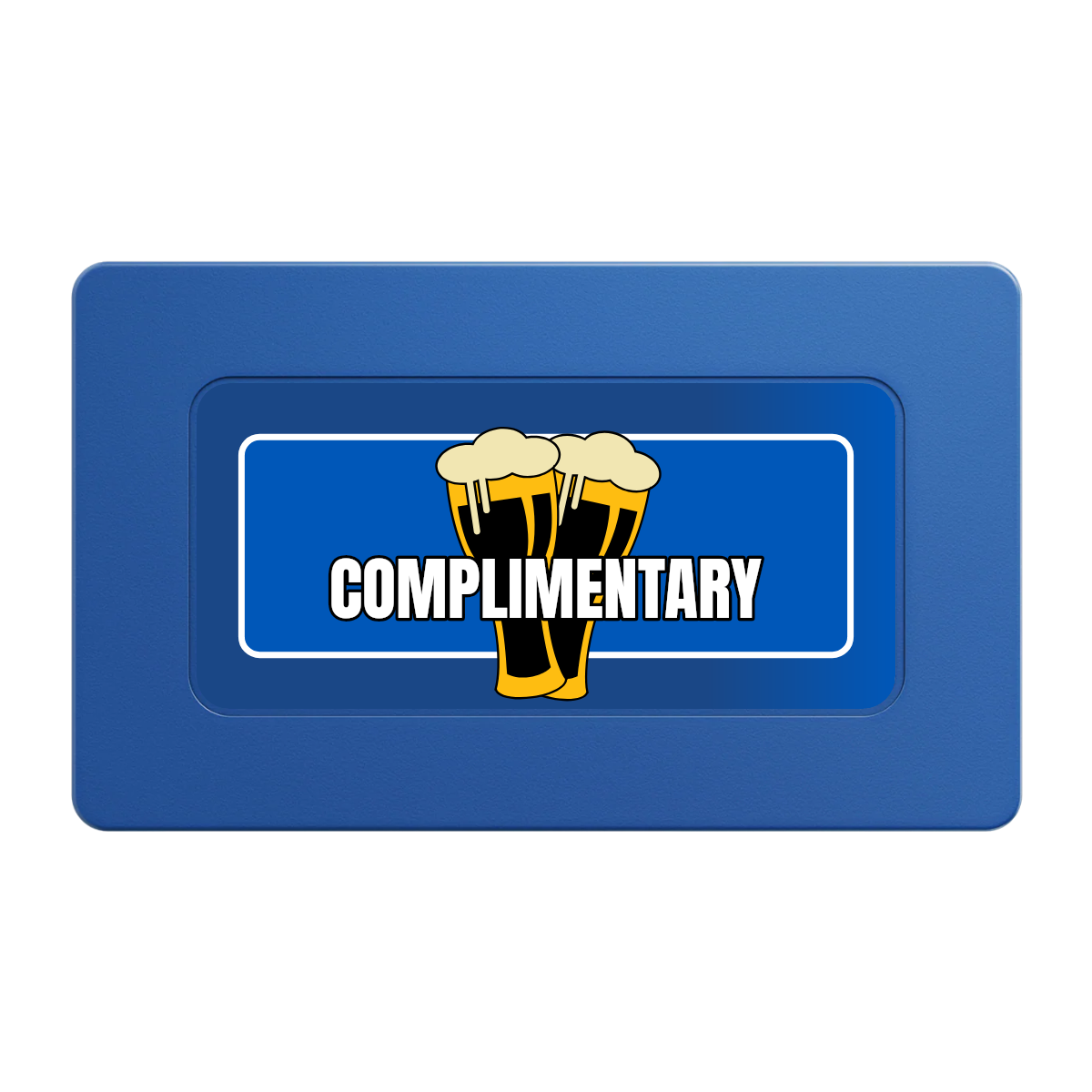 Double Pint 2 Rectangular Poker Chip Plaques - Blue - Back
