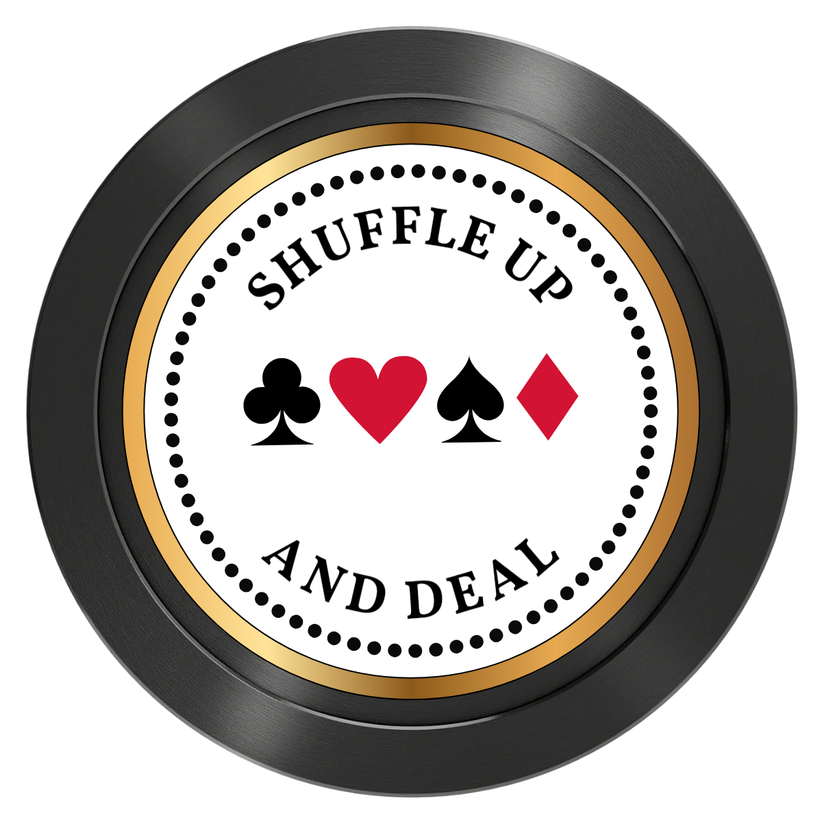 Fours Suits Club Aluminum Poker Card Guards - Black - Front