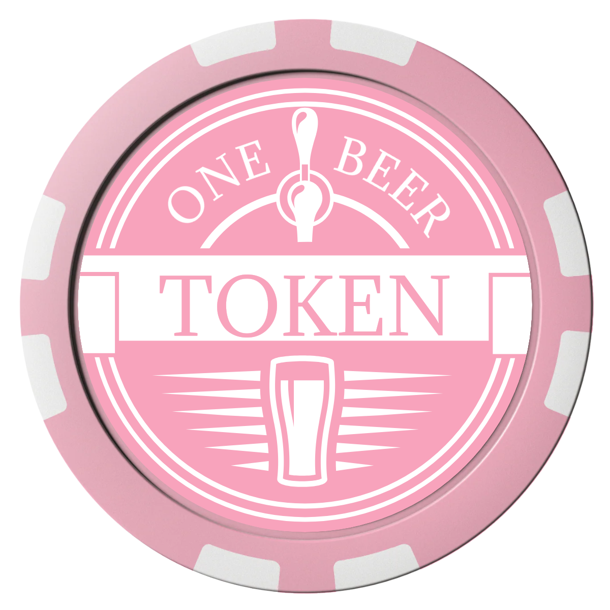 Tap Out Composite Poker Chips - Pink / 8 Stripe - Front