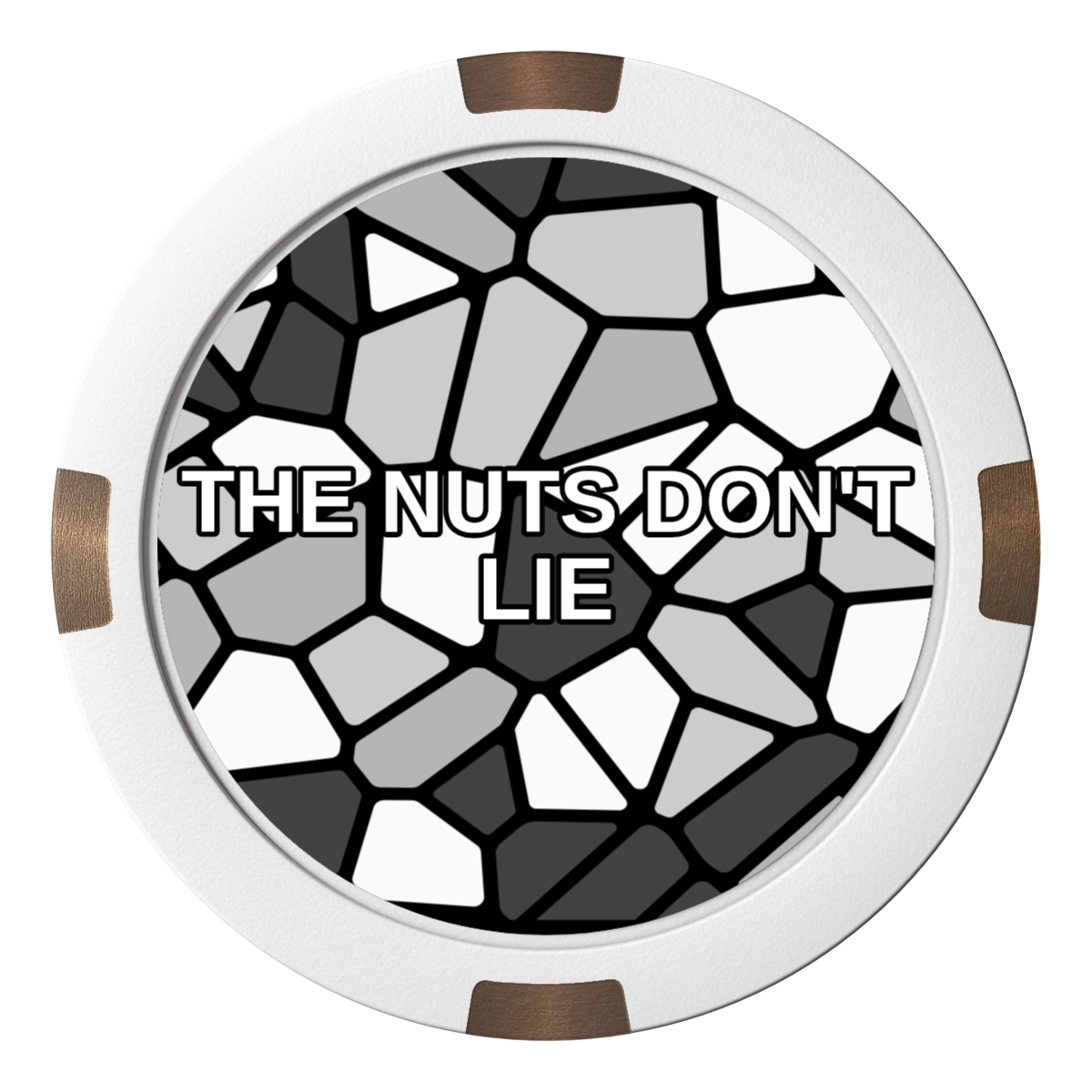 Stained Glass Composite & Metal Hybrid Poker Card Protectors - White - Front