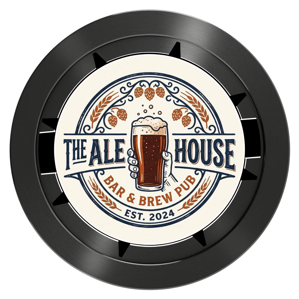 Free Beer Drink Aluminum Poker Chips - Black - Back