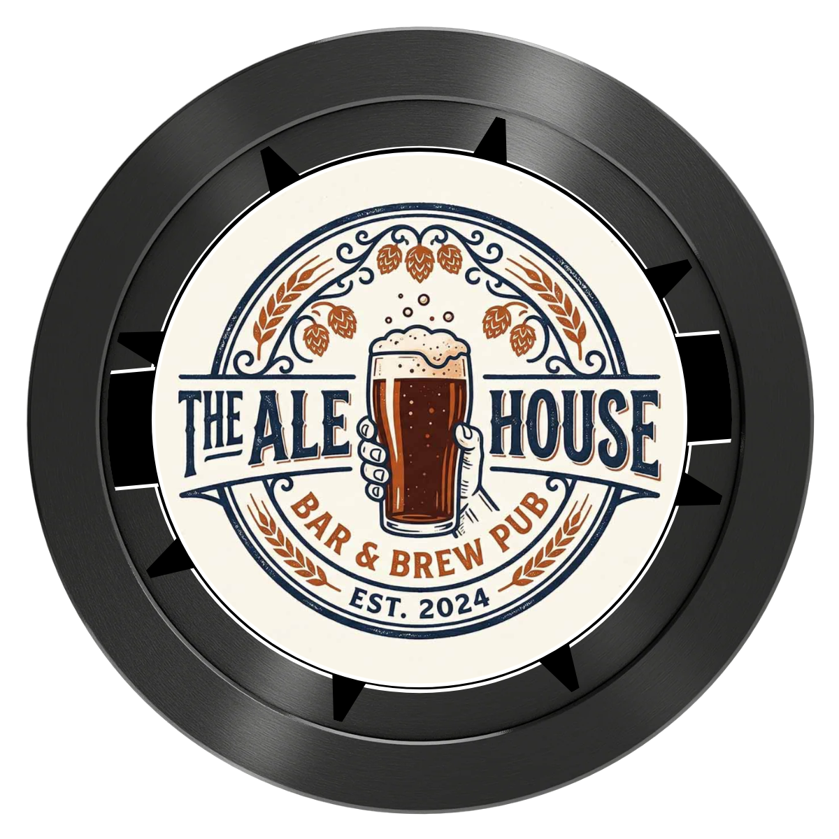 Free Beer Drink Aluminum Poker Chips - Black - Back