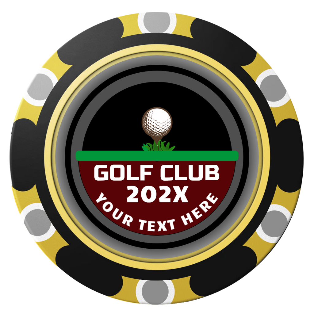 Teed Up Clay Poker Chips - Black / Monte Carlo / 40mm - Front