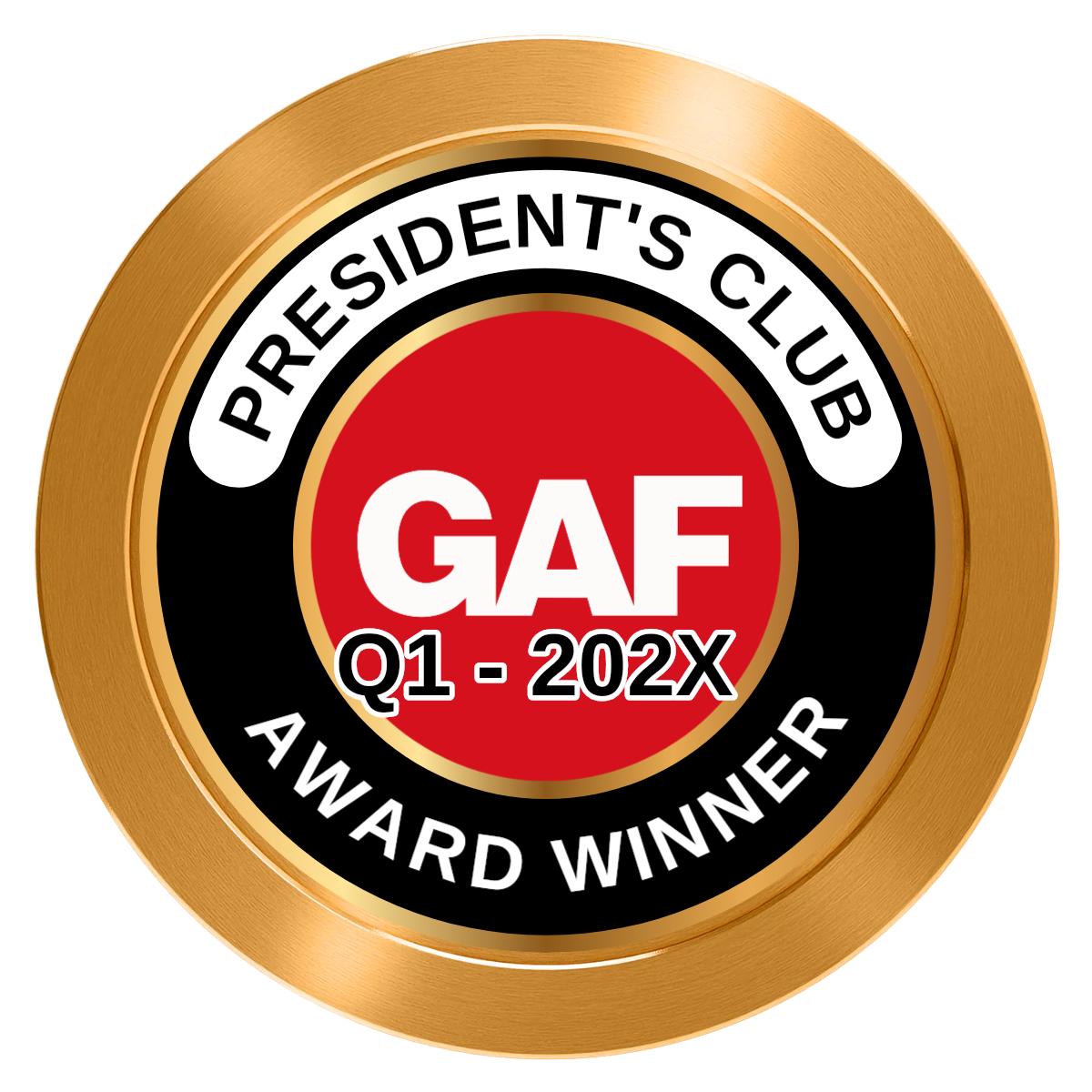President's Club Aluminum Poker Chips - Gold - Front