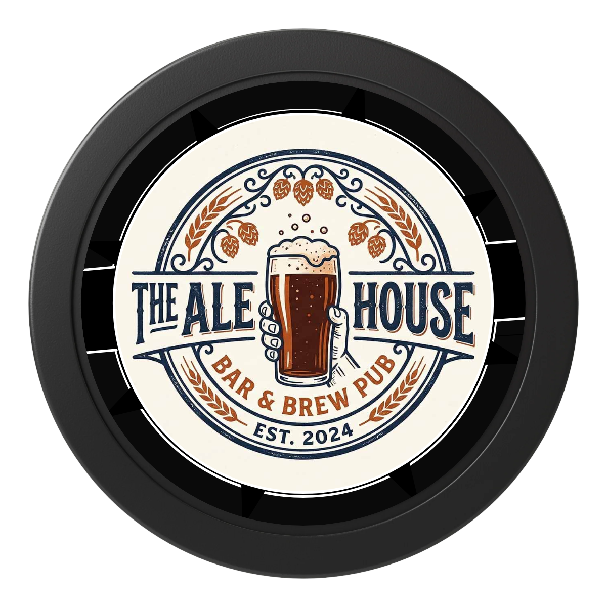Free Beer Drink 2" Oversized Poker Chips - Black - Back
