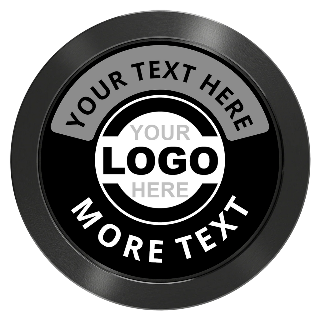 Two Tone Logo Aluminum Poker Chips - Black - Back