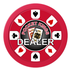 Pocket Kings 2" Composite Dealer Button - Red - Front