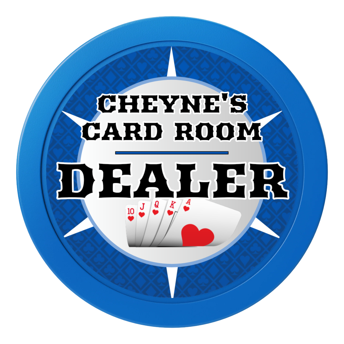 Cheyne's Card Room 2" Composite Dealer Button - Blue - Front