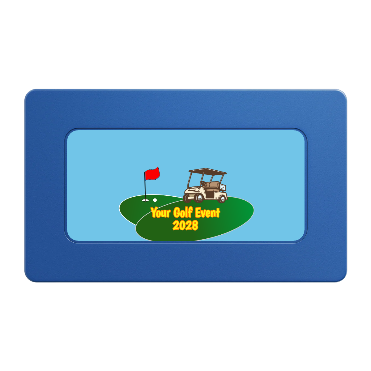 Going Golfing Today Rectangular Poker Chip Plaques - Blue - Front