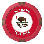 Branded Golf Pro Shop Composite & Metal Hybrid Poker Chips - Red / 4 Spot - Front