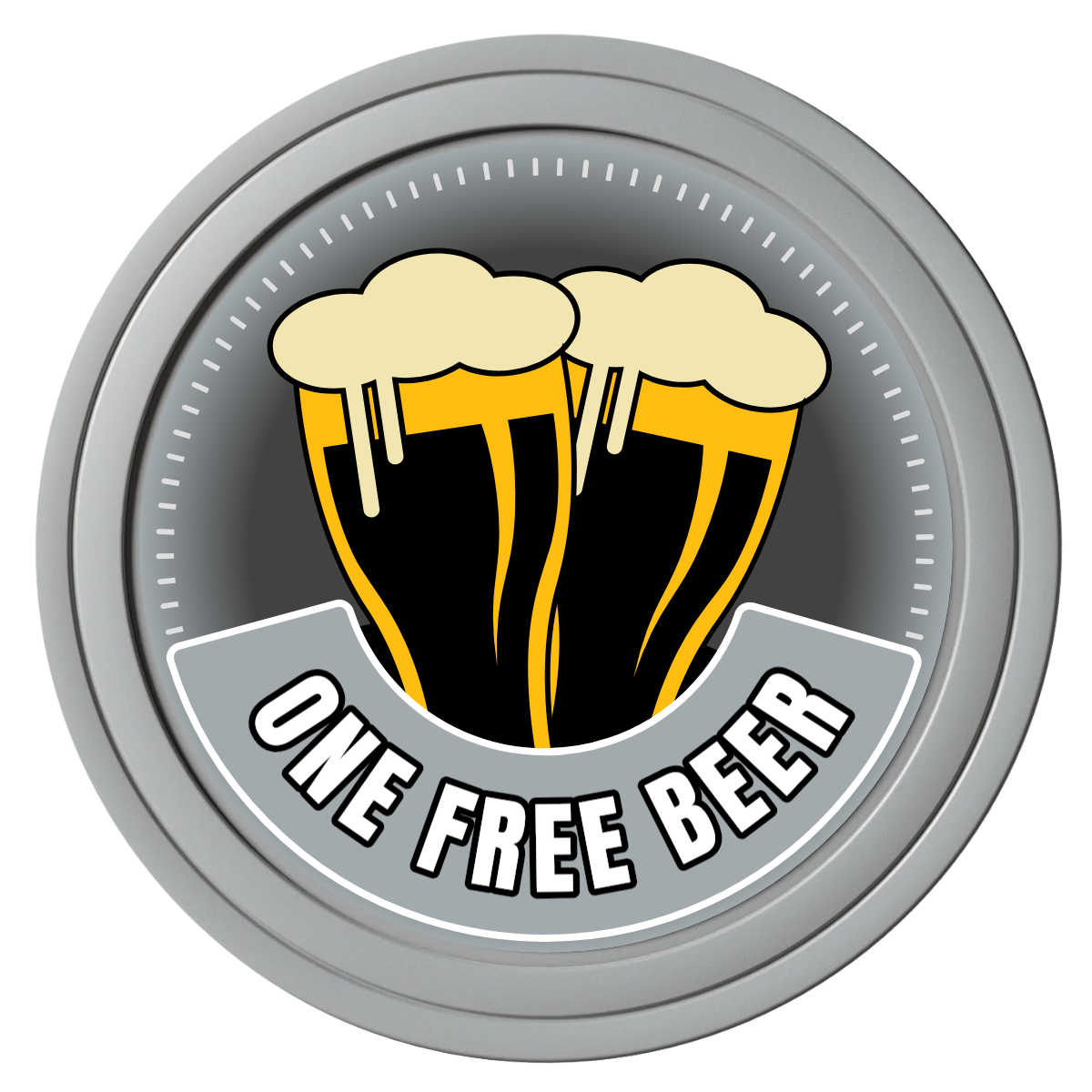 Double Pint 2 Composite Poker Chips - Gray / Solid - Front