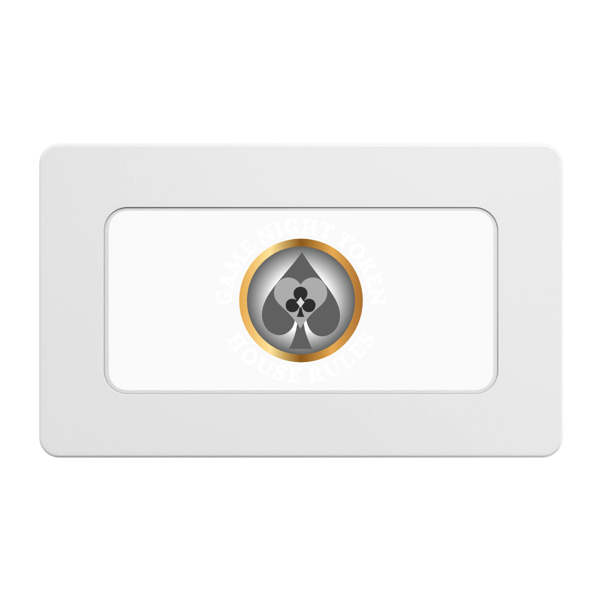 Stacked Suits Rectangular Poker Chip Plaques - White - Front