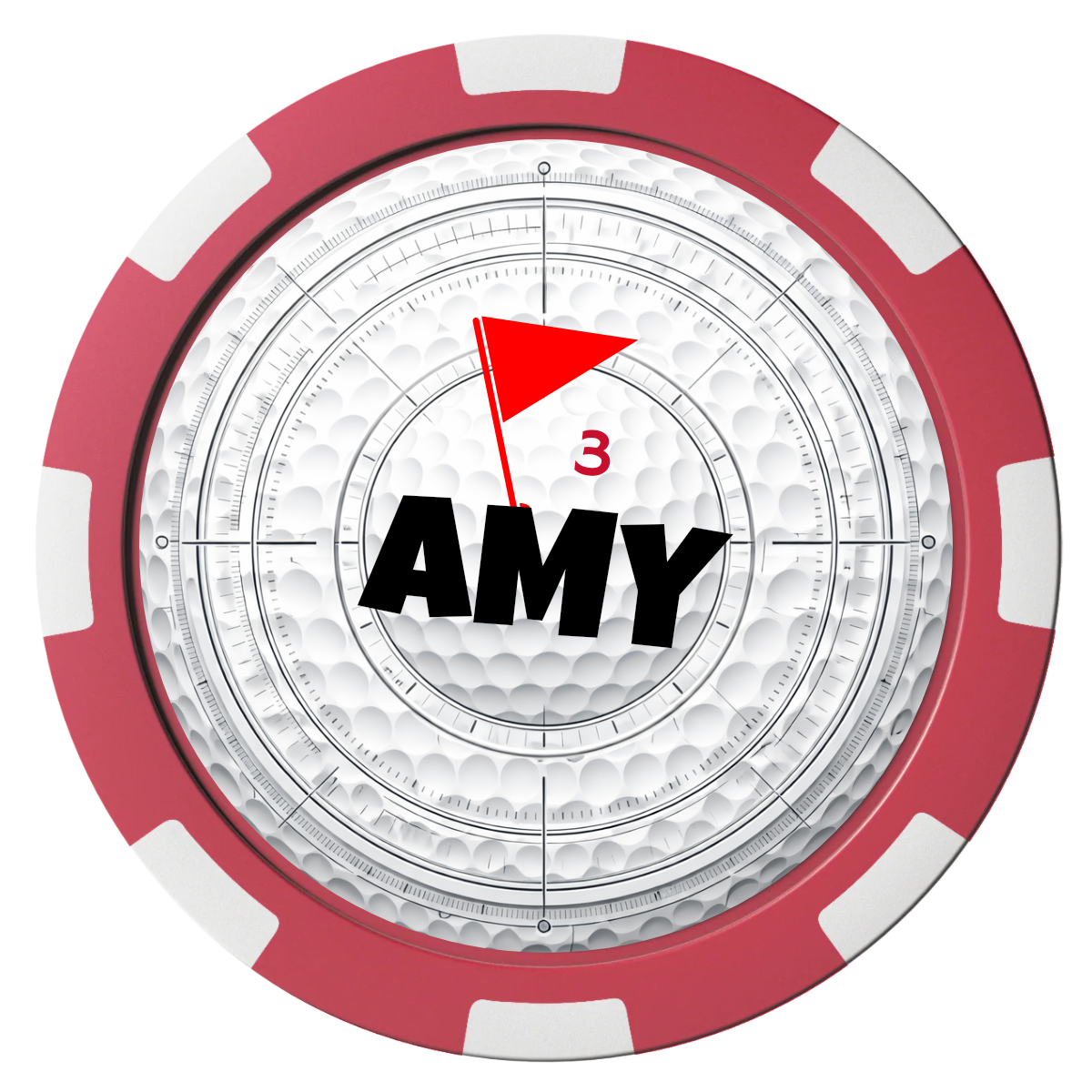 Ball Marcus Jr. Composite Poker Chips - Red / 8 Spot - Front