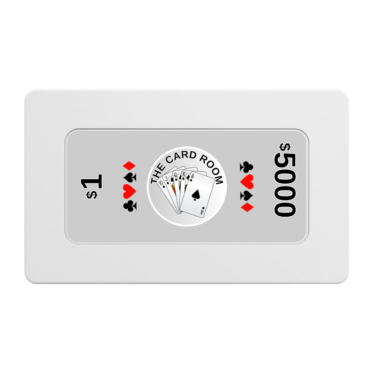 A Suitable Design Rectangular Poker Chip Plaques - White - Front