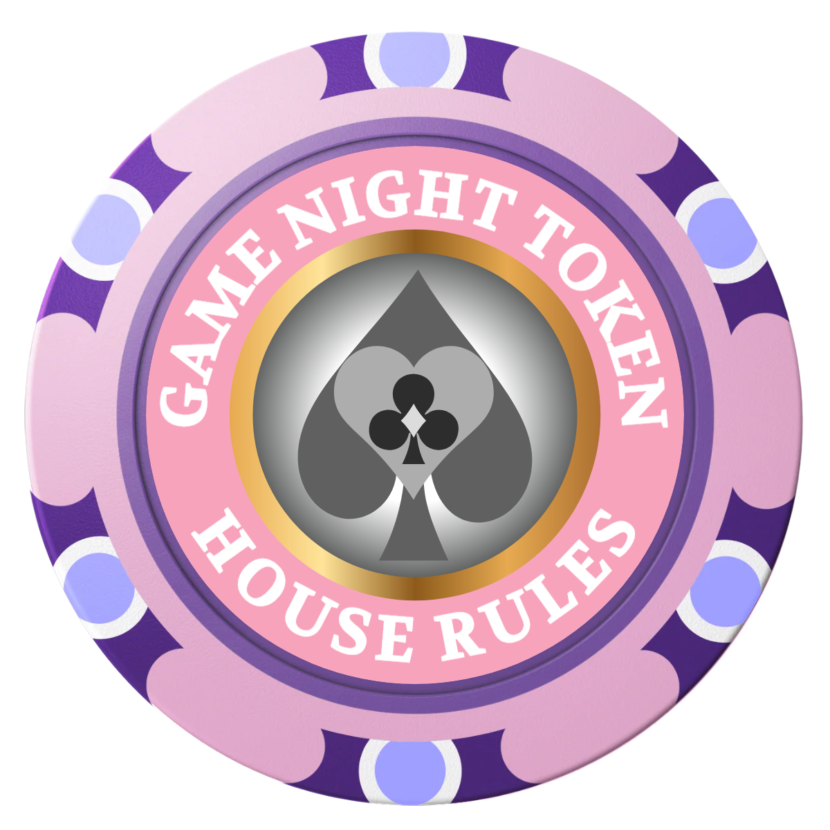 Stacked Suits Clay Poker Chips - Pink / Monte Carlo / 40mm - Front