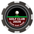 Teed Up Magnetic Composite Poker Chips - Black / 8 Spot - Back