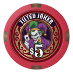 Tilted Joker Composite & Metal Hybrid Poker Chips - Red - Back