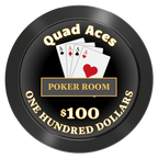 Quad Aces Aluminum Poker Chips - Black - Front