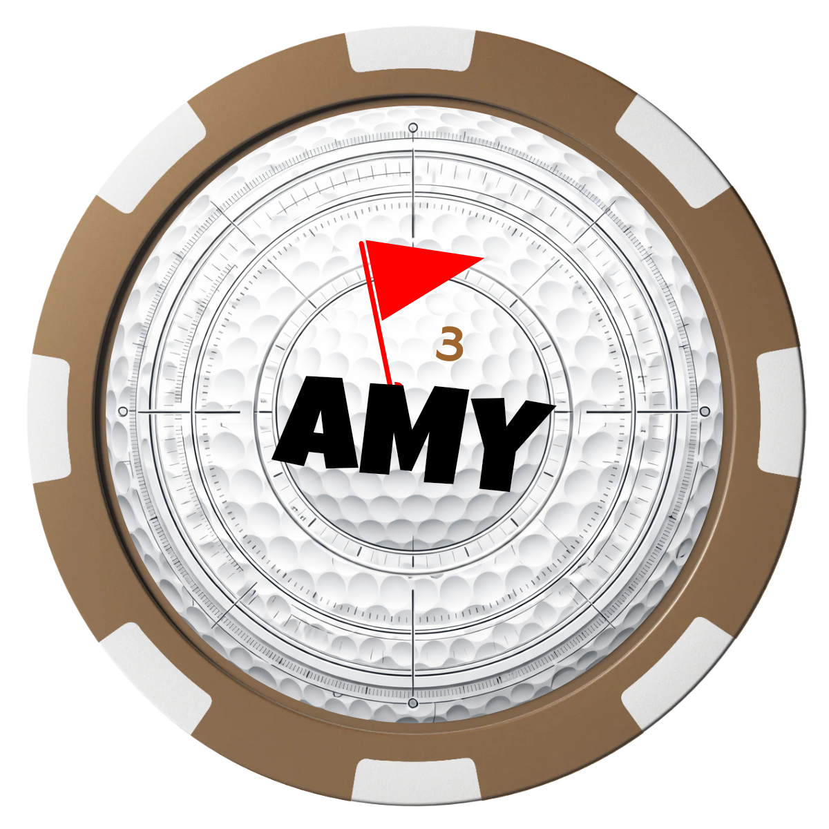 Ball Marcus Jr. Composite Poker Chips - Brown / 8 Spot - Front