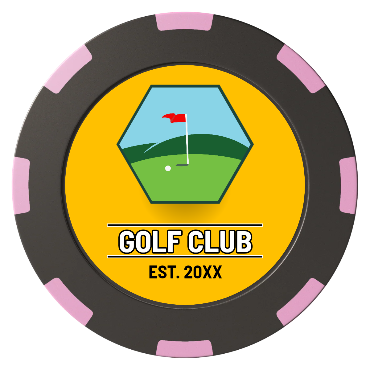 Birdy Bevy Clay Poker Chips - Black / 8 Spot (2 Tone) / 40mm - Front