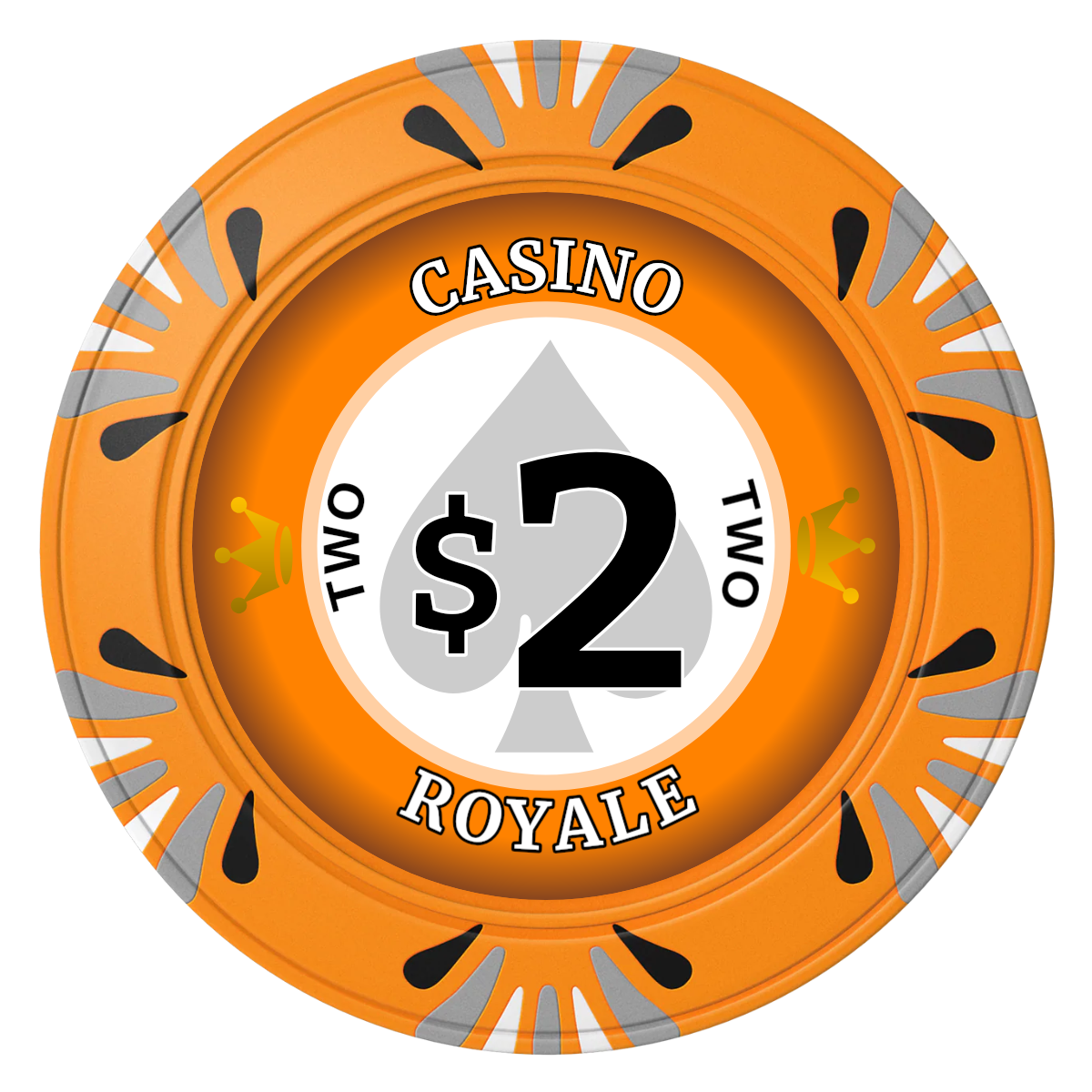 Casino Royale Clay Poker Chips - Orange / Macau / 40mm - Front