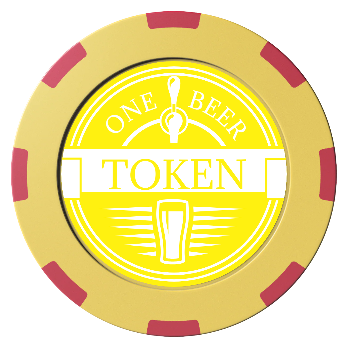 Tap Out Clay Poker Chips - Yellow / 8 Spot (2 Tone) / 40mm - Front