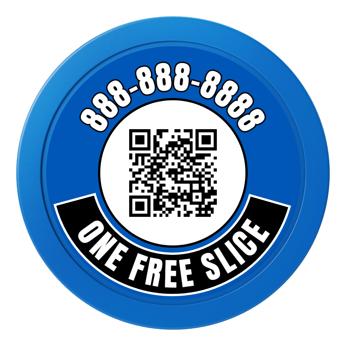 Brew Pub or Pizzeria with Logo 2" Oversized Poker Chip - Custom Dealer Button & Card Protector - Blue - Back