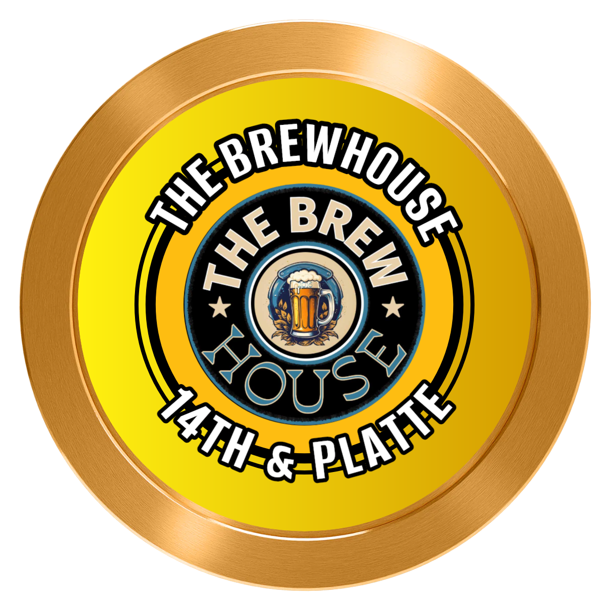 Ice Cold Beer Drink Token Aluminum Poker Chips - Gold - Back