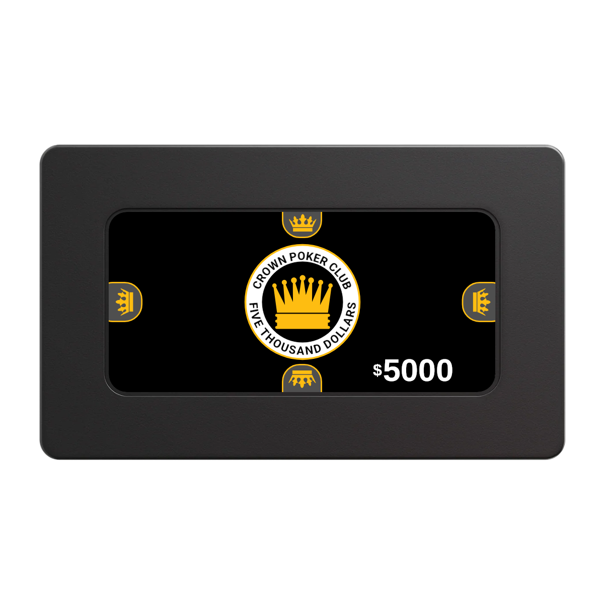 Crown Card Room Rectangular Poker Chip Plaques - Black - Back