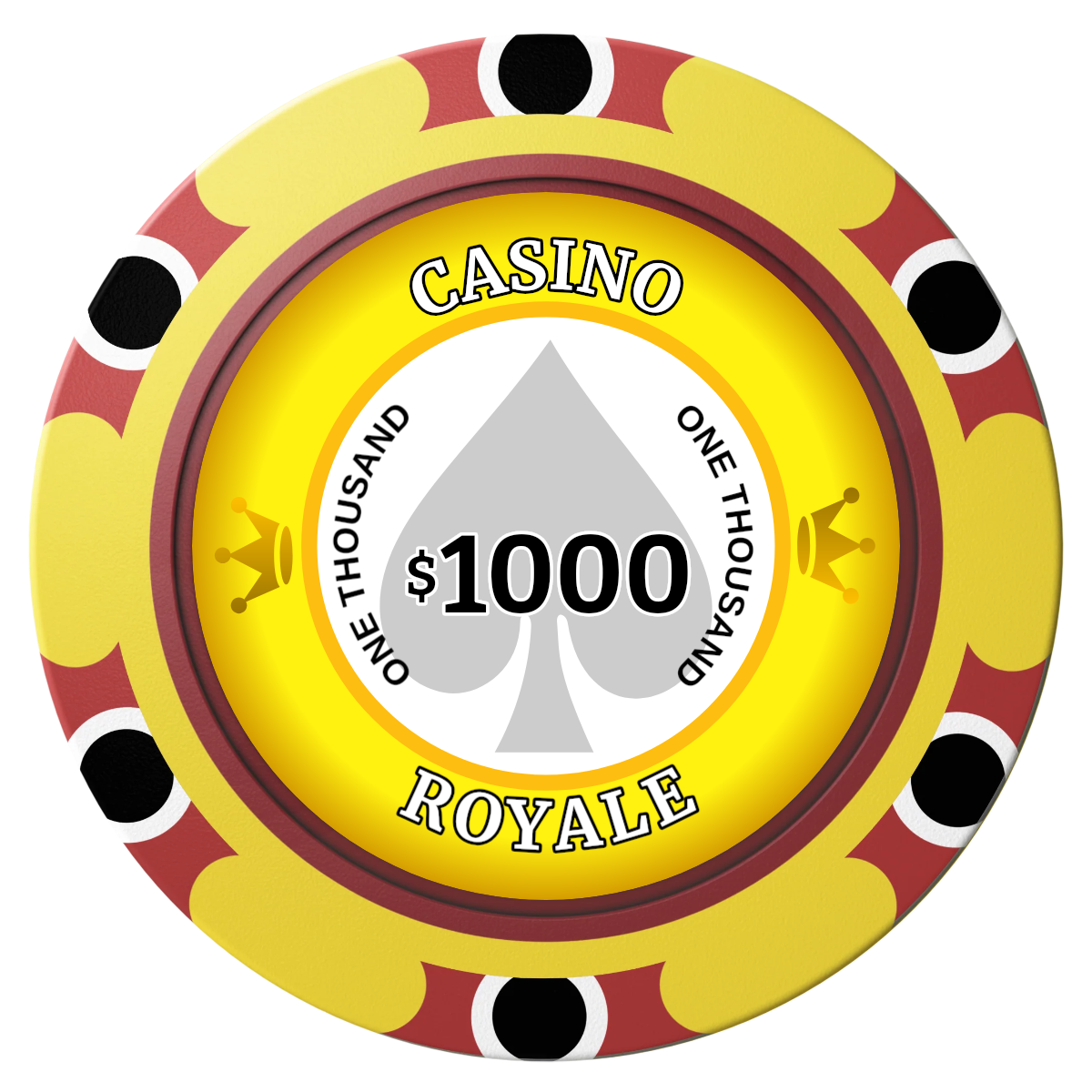 Casino Royale Clay Poker Chips - Yellow / Monte Carlo / 40mm - Front