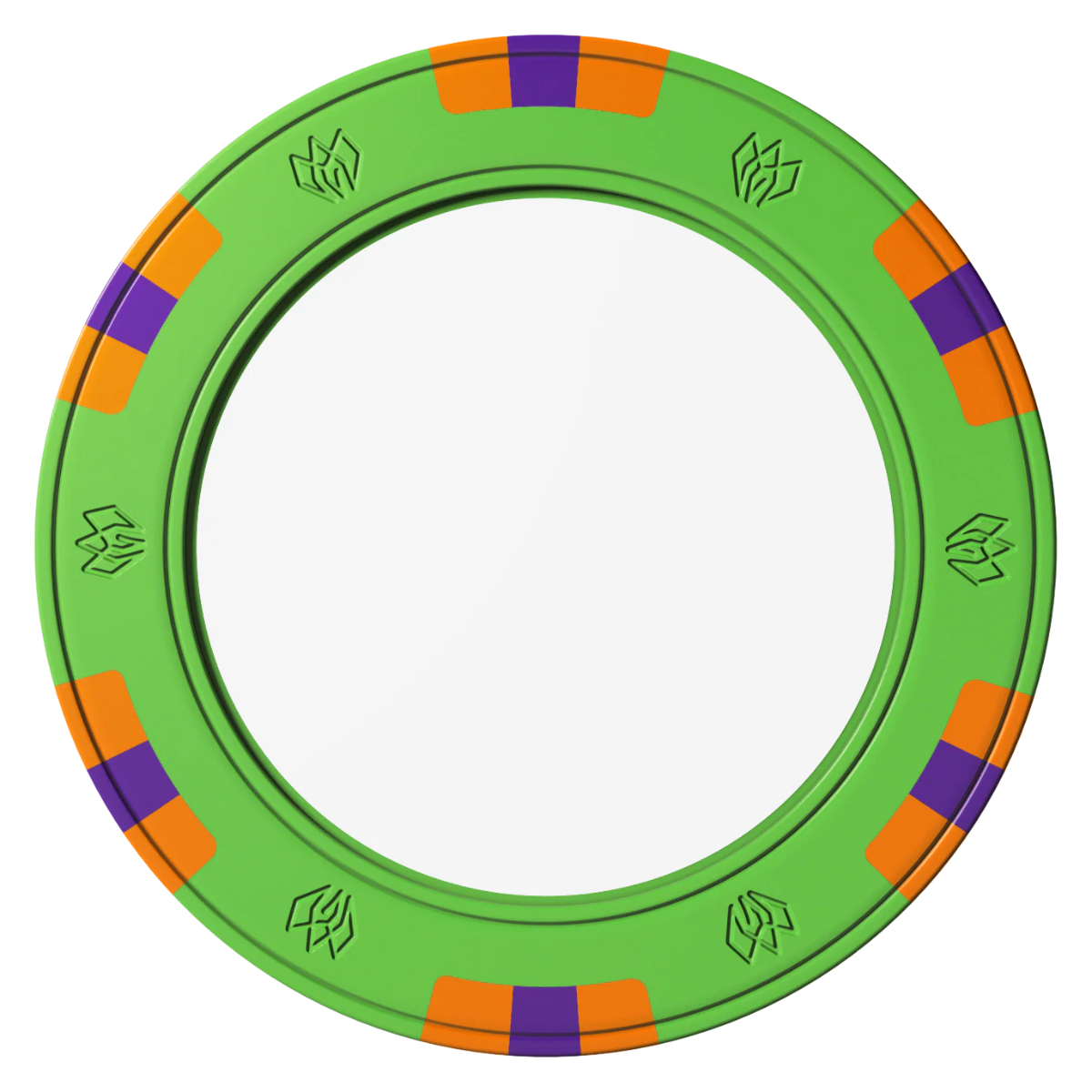 Create Your Own Clay Poker Chips - Green / 6 Spot Gem / 43mm - Front