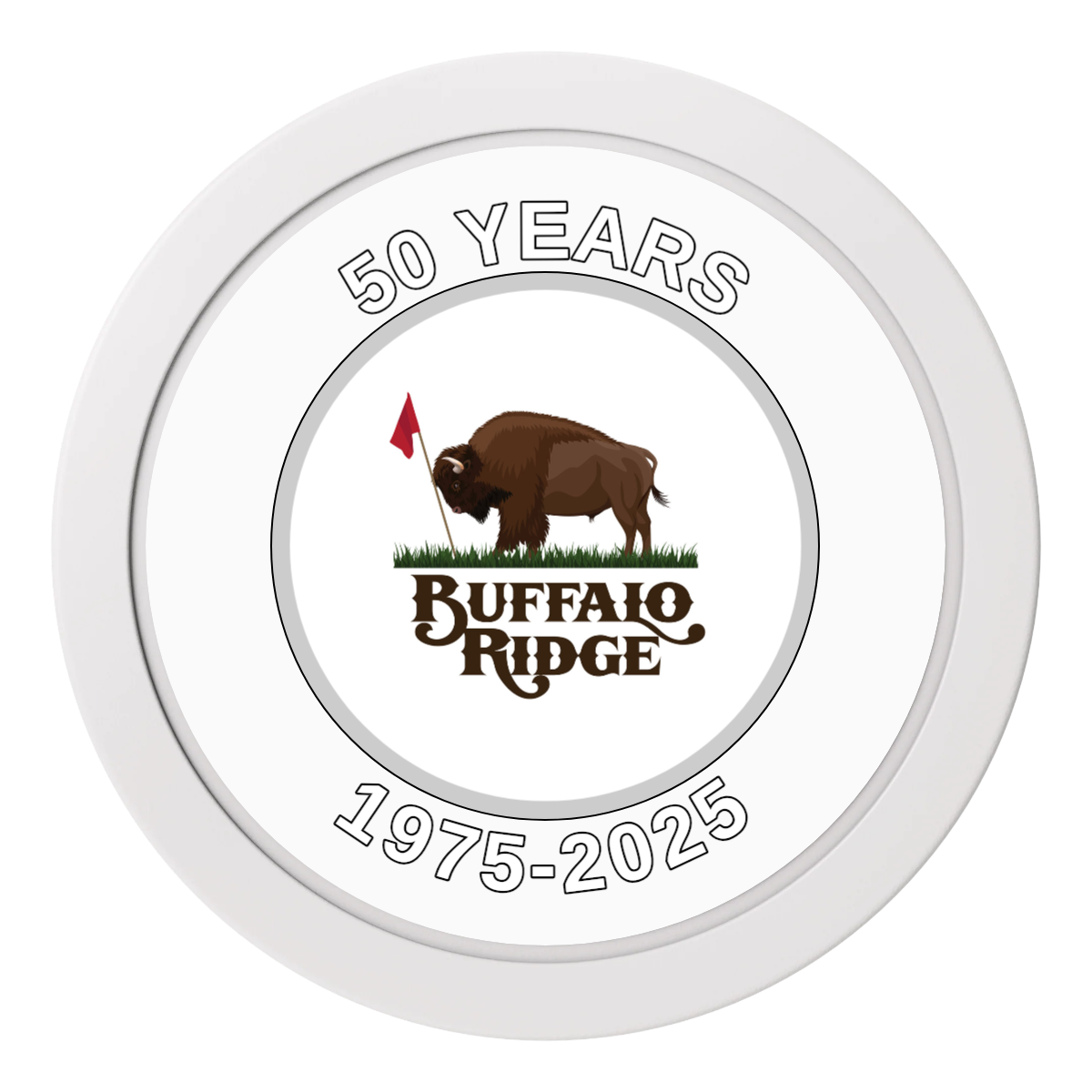 Branded Golf Pro Shop 2" Oversized Poker Chip - Custom Dealer Button & Card Protector - White - Back