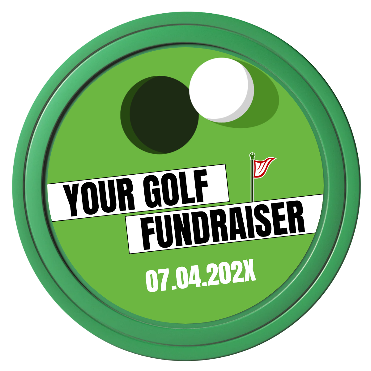 Putting Around Tournament Composite Poker Chips - Green / Solid - Front